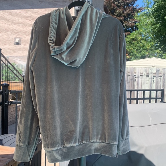 Shiny velour zip-up hoodie - Picture 3 of 3